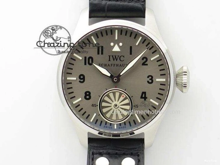 MIROTIME 0312 Compact Big Pilot “Markus Buhler” IW5003 Turbine V6F Best Edition Grey Dial On Leather Strap A 7314
